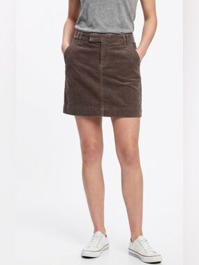 Gap Brown Corduroy Mini Skirt Size 4 Double Button Front
